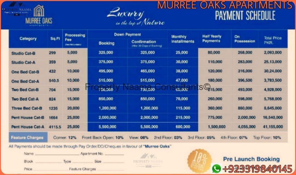 Murree Oaks Apartments , Location ,Prices and Payment Plan
