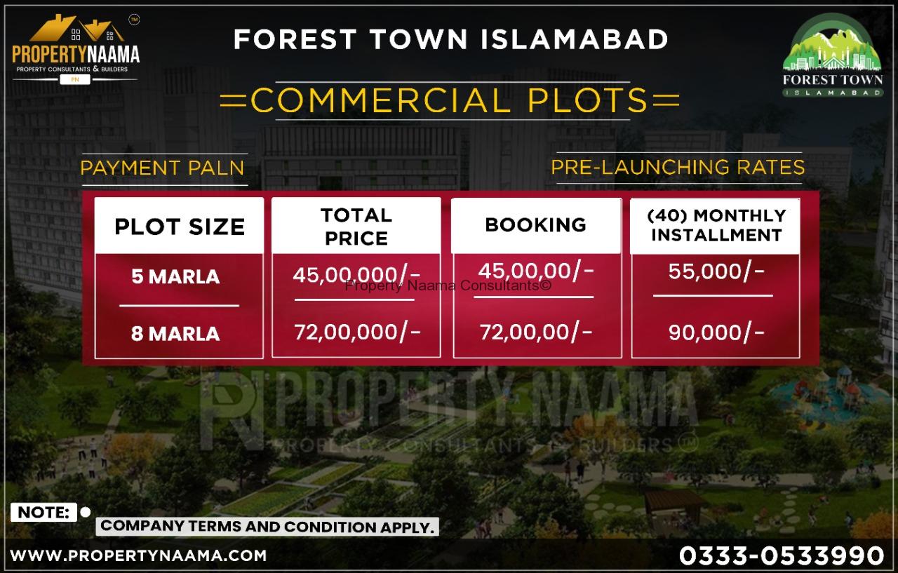 Forest Town Islamabad | Payment Plan | Updates | Overview | Rate lists