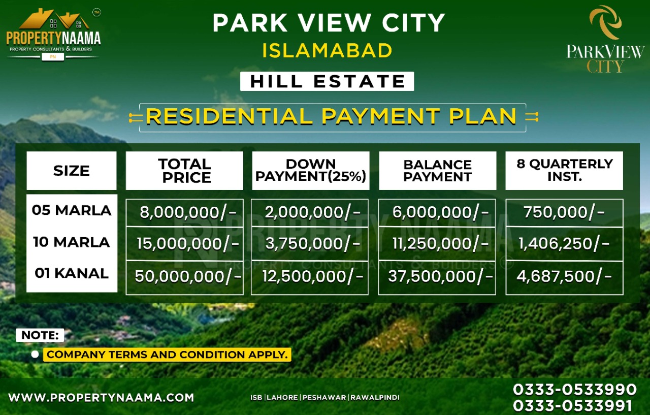 Park View City Hills Estate Block - A Luxurious and serene
