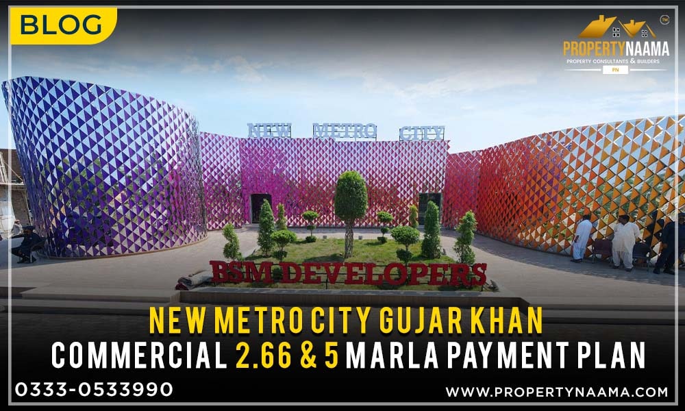 New Metro City Gujar Khan Commercial 2.66 & 5 Marla Payment