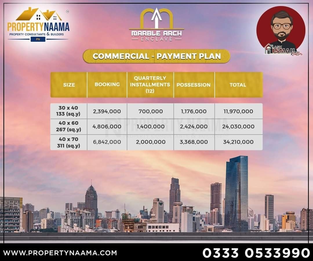 Marble Arch Enclave Rawalpindi |Location | Payment Plan | Prices