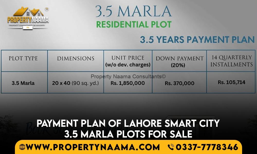 Lahore Smart City 3.5 Marla Plots for Sale