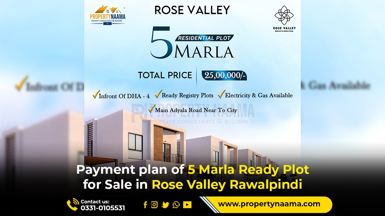 5 Marla Ready Plot for Sale in Rose Valley Rawalpindi