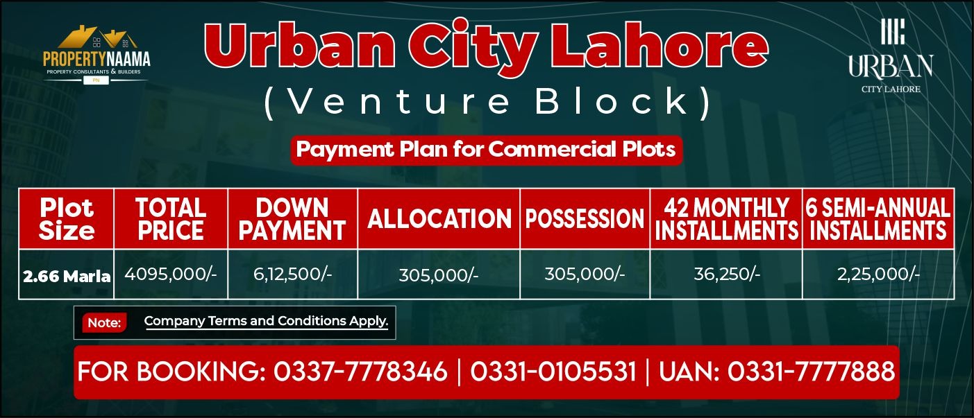 City Venture Block Urban City Lahore