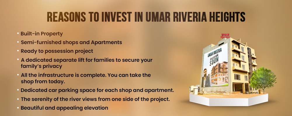 Umar Riveria Heights Ready Shops For Sale in Bahria Town